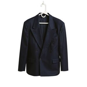 Hugo Boss Wool Classic DB Dark Navy Blue Suit Jacket Blazer 44S* Barney's NY